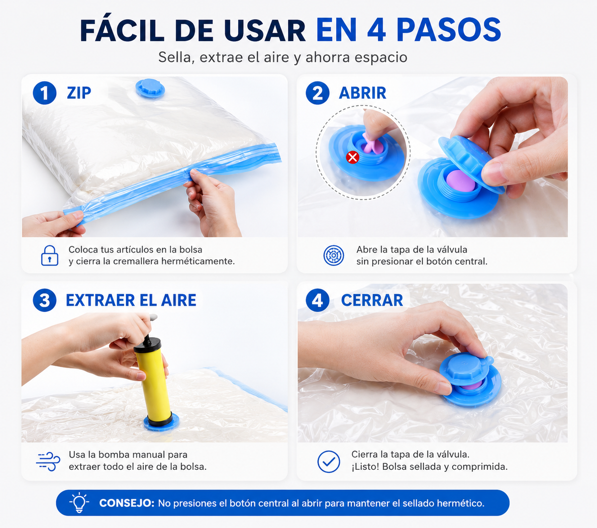VacuumPack™ – Bolsas de Compresión al Vacío para Viaje