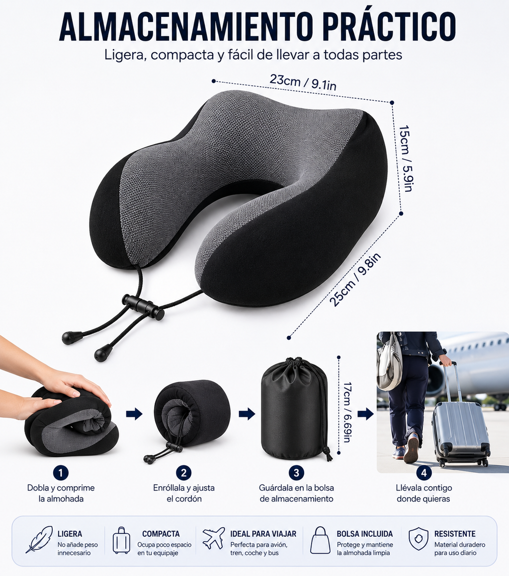 CloudHood™ – Almohada de Viaje con Capucha