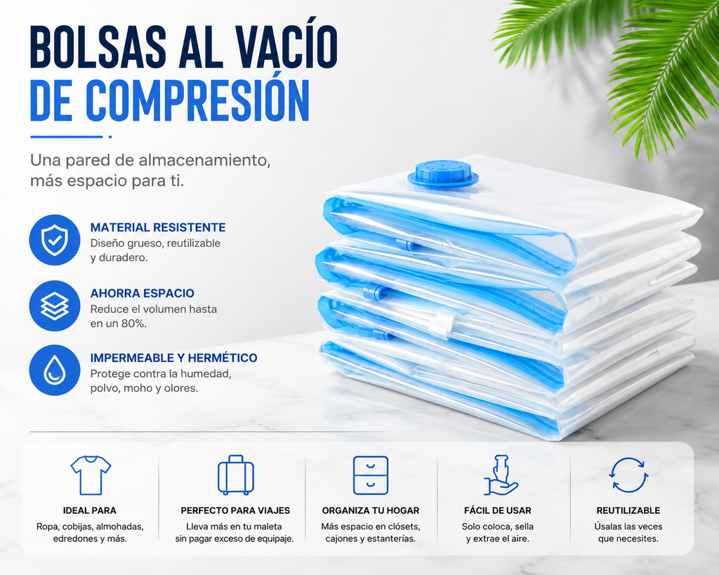 VacuumPack™ – Bolsas de Compresión al Vacío para Viaje