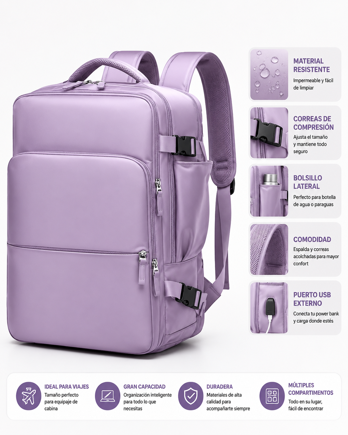 CabinMax™ – Mochila de Cabina 40×20×25 cm
