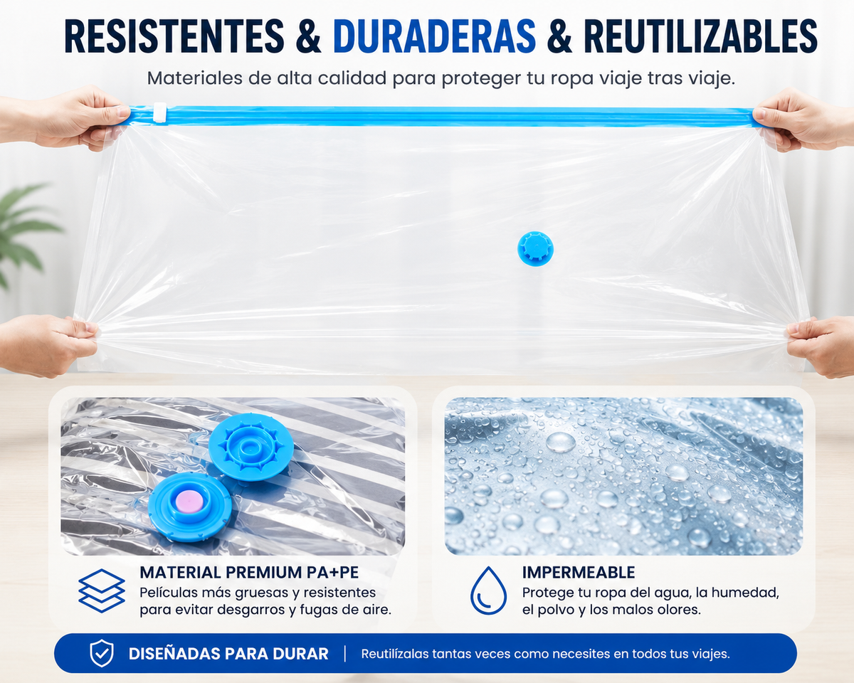 VacuumPack™ – Bolsas de Compresión al Vacío para Viaje